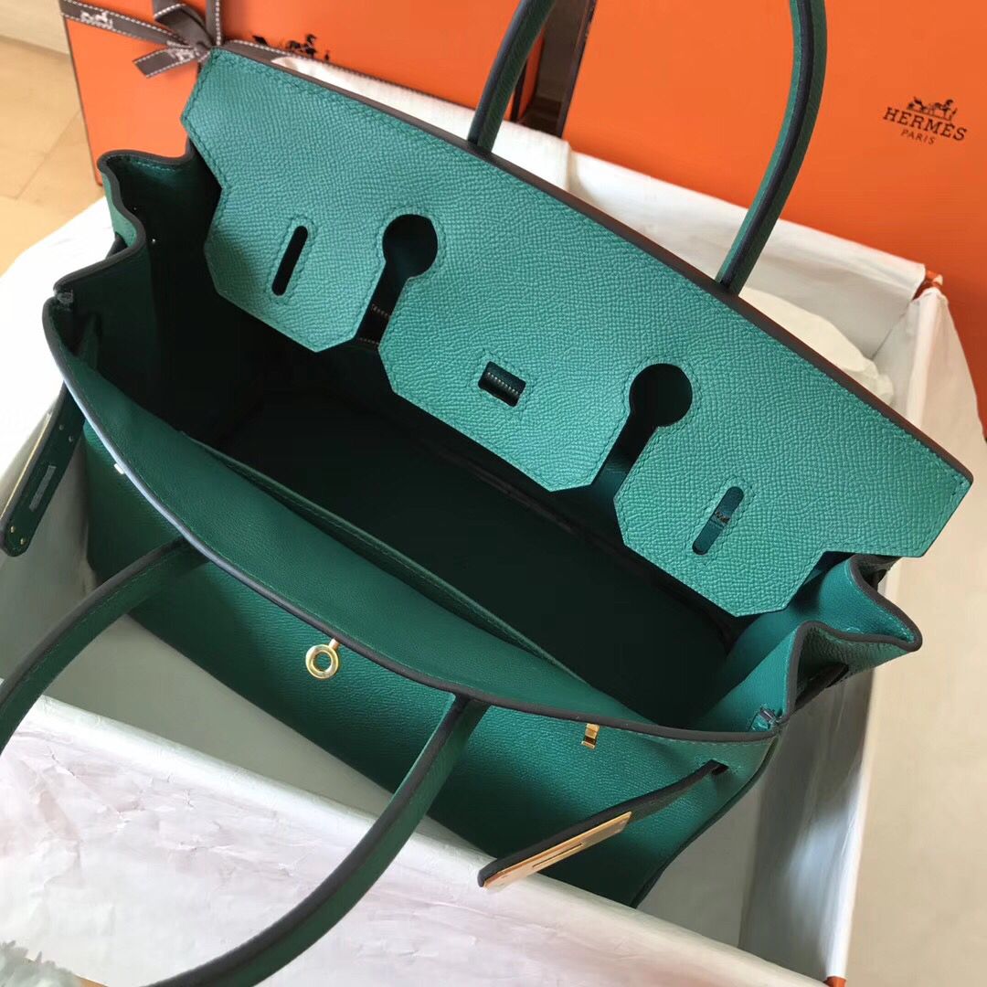 Hermes Birkin 30 Handmade Bag In Malachite Epsom Leather - Image 7