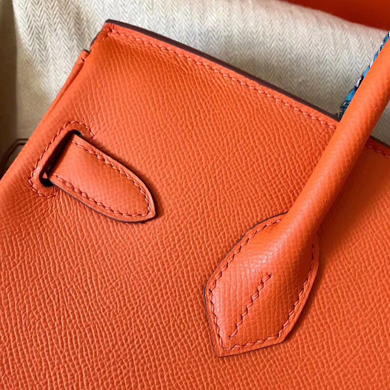 Hermes Birkin 30 Handmade Bag In Orange Epsom Leather - Image 3