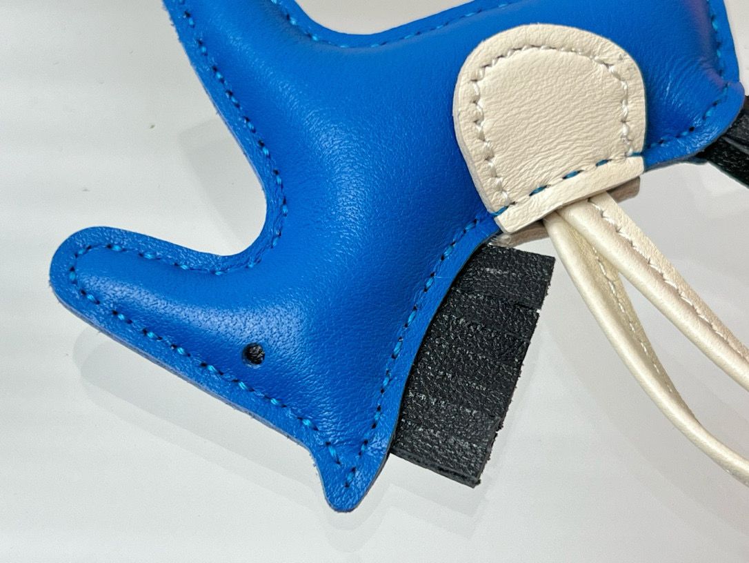 Hermes Rodeo PM Bag Charm in Blue/Black/Craie Lambskin - Image 4