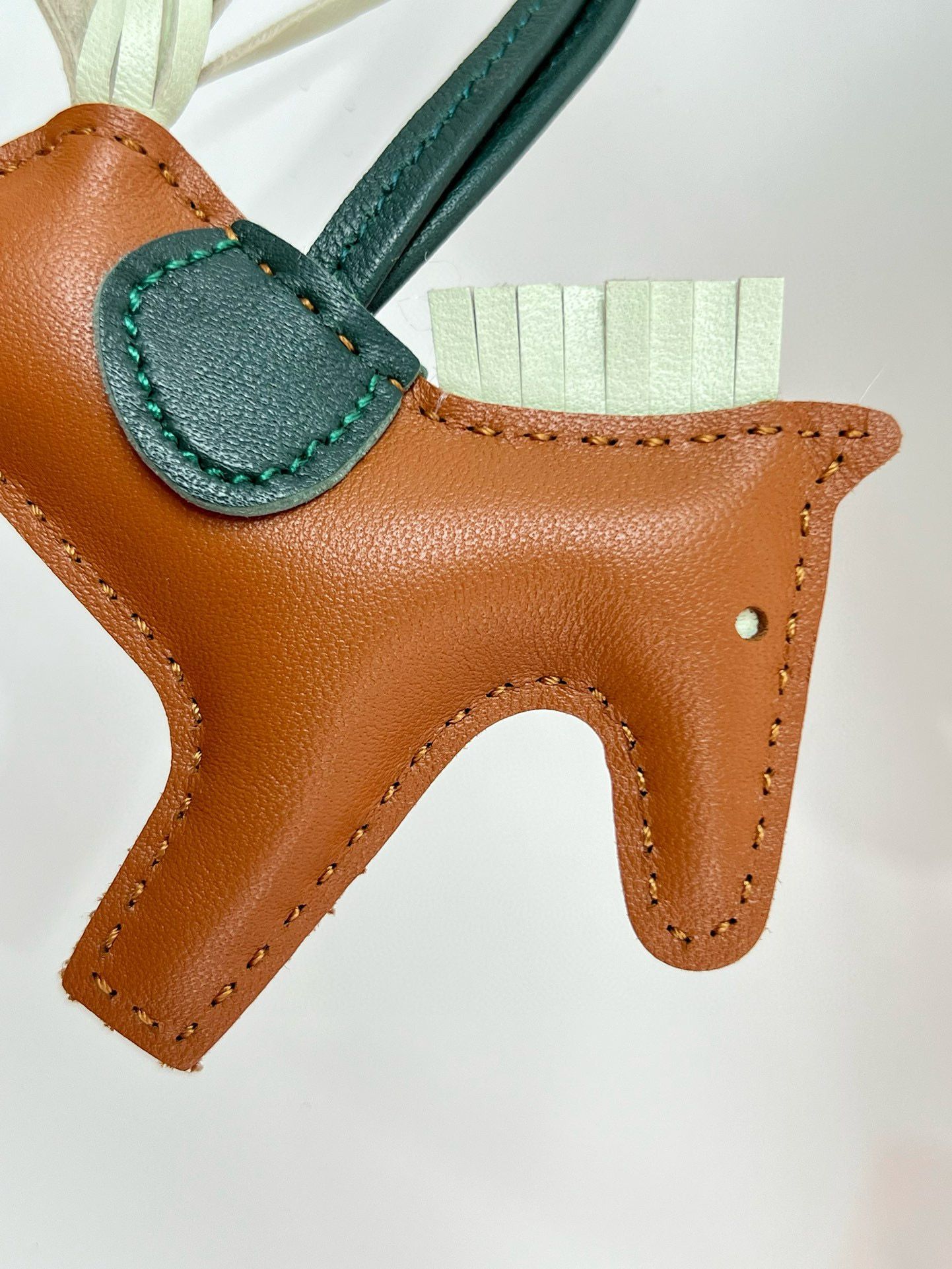 Hermes Rodeo PM Bag Charm in Gold/Vert Fizz/Green Lambskin - Image 5