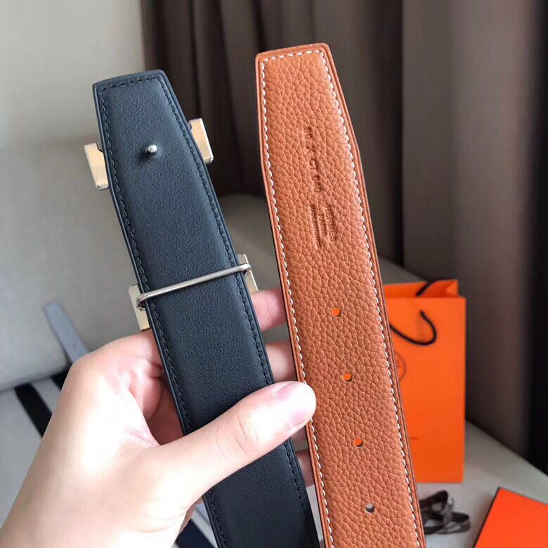 Hermes Constance Belt Buckle & Brown Clemence 38 MM Strap - Image 6