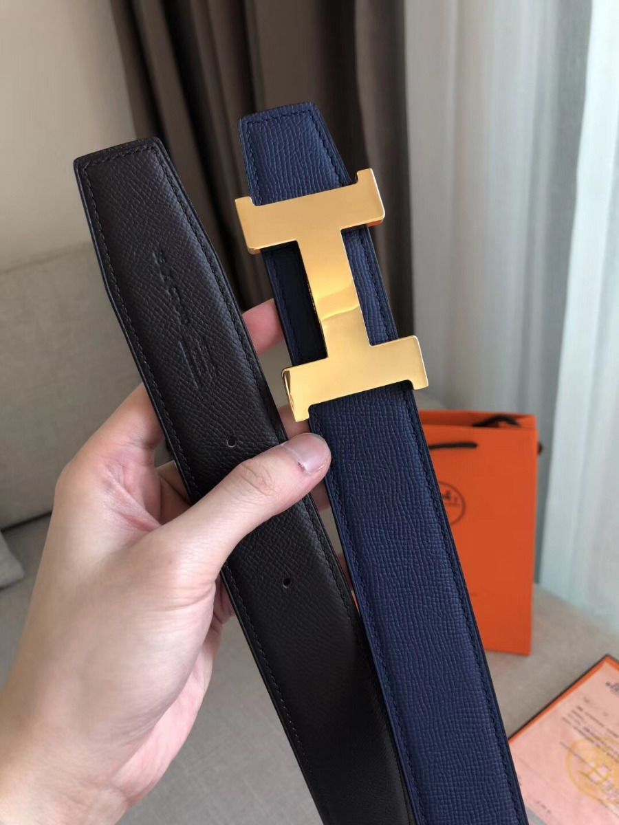 Hermes Constance Belt Buckle & Blue Epsom 38 MM Strap - Image 4