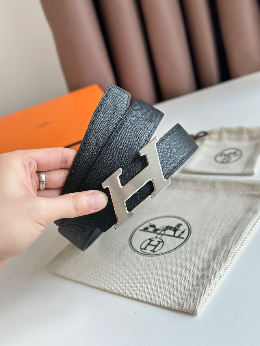 Hermes H Speed Reversible Belt 32MM in Black Epsom Calfskin - Image 5