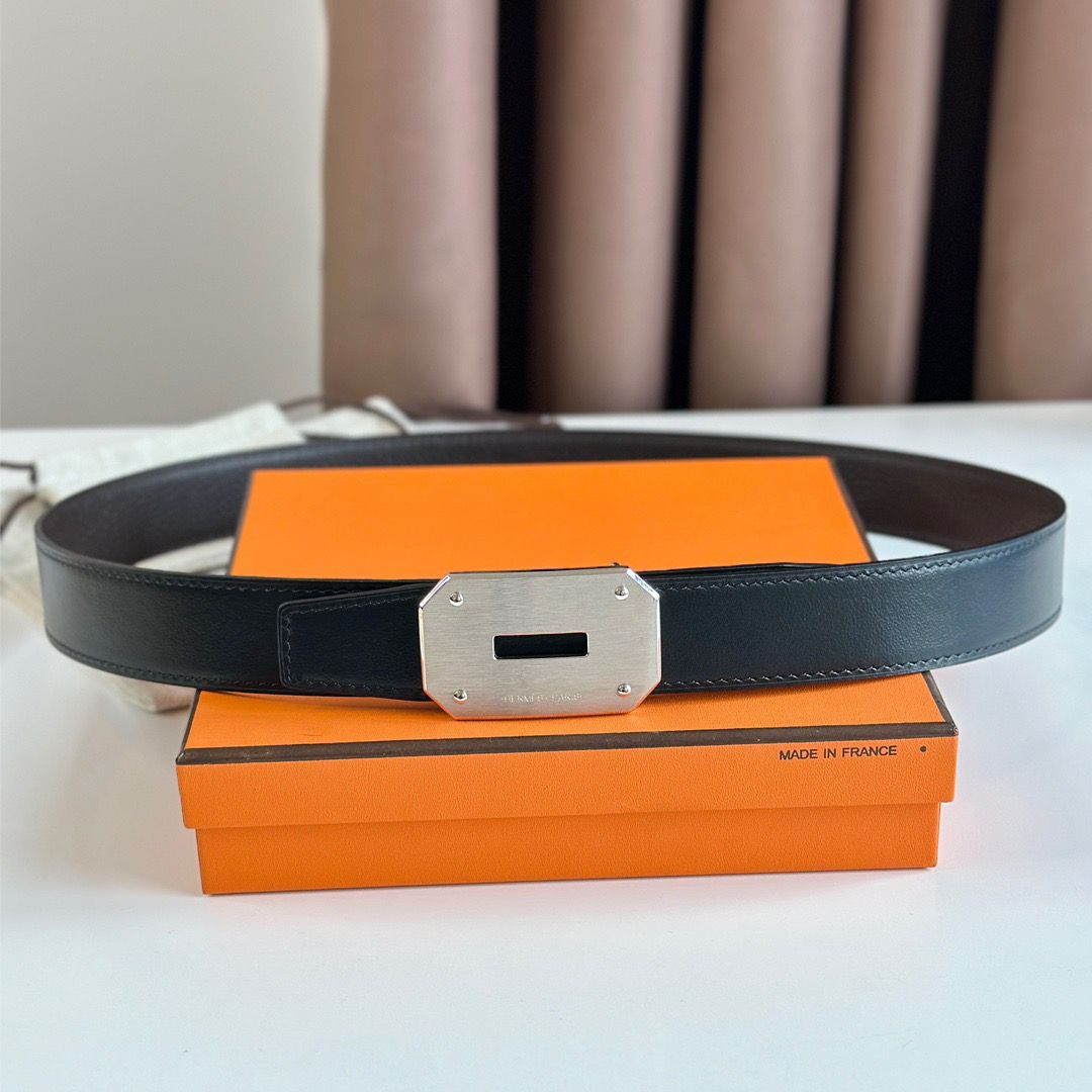 Hermes Neo Reversible Belt 32MM in Chocolate Clemence Leather - Image 4