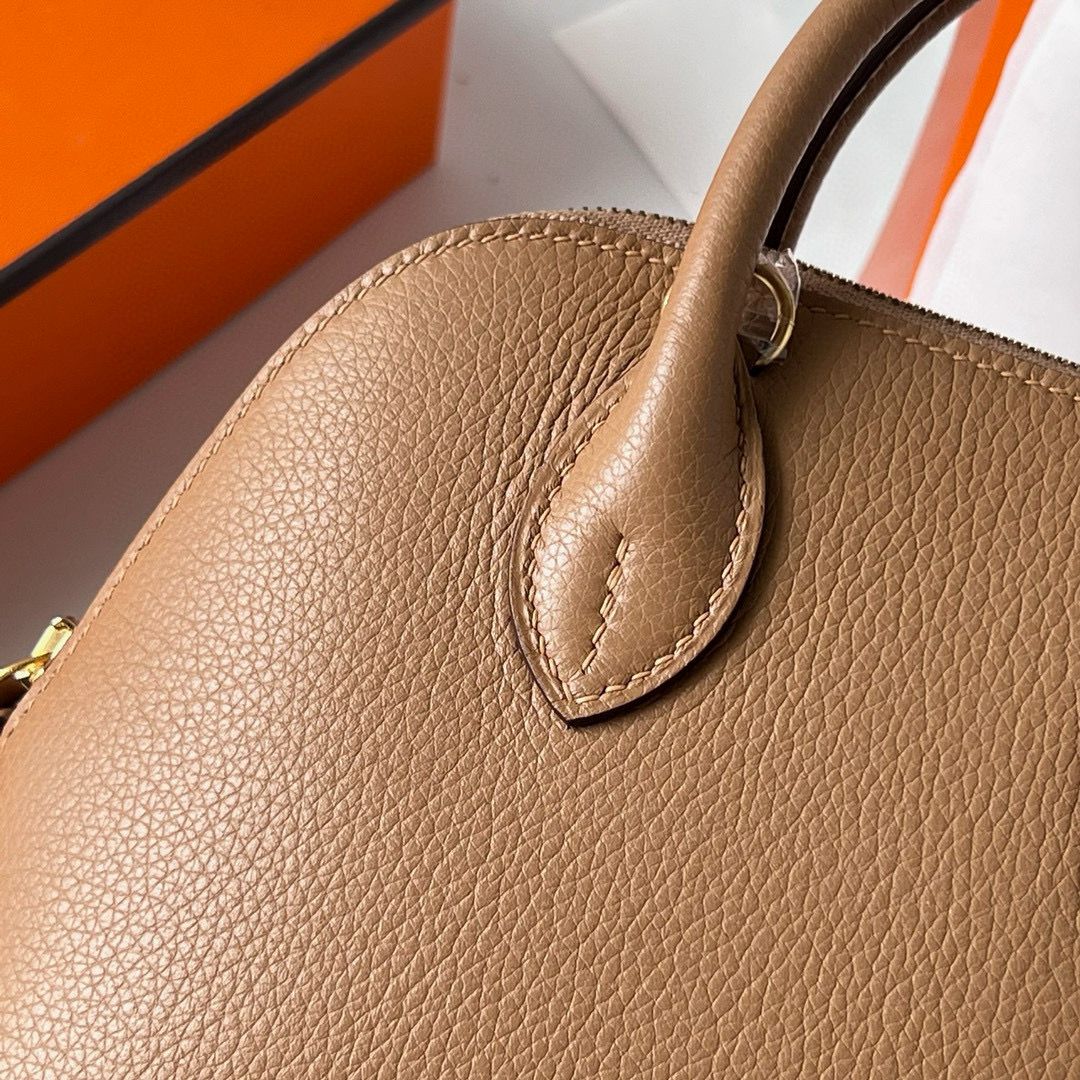 Hermes Bolide 1923 Mini Handmade Bag in Chai Chevre Mysore Goatskin - Image 3