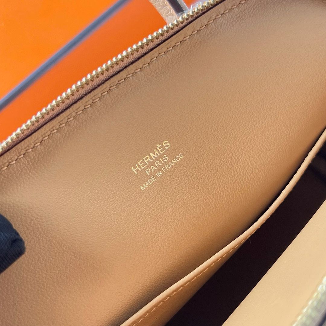 Hermes Bolide 1923 Mini Handmade Bag in Chai Chevre Mysore Goatskin - Image 7