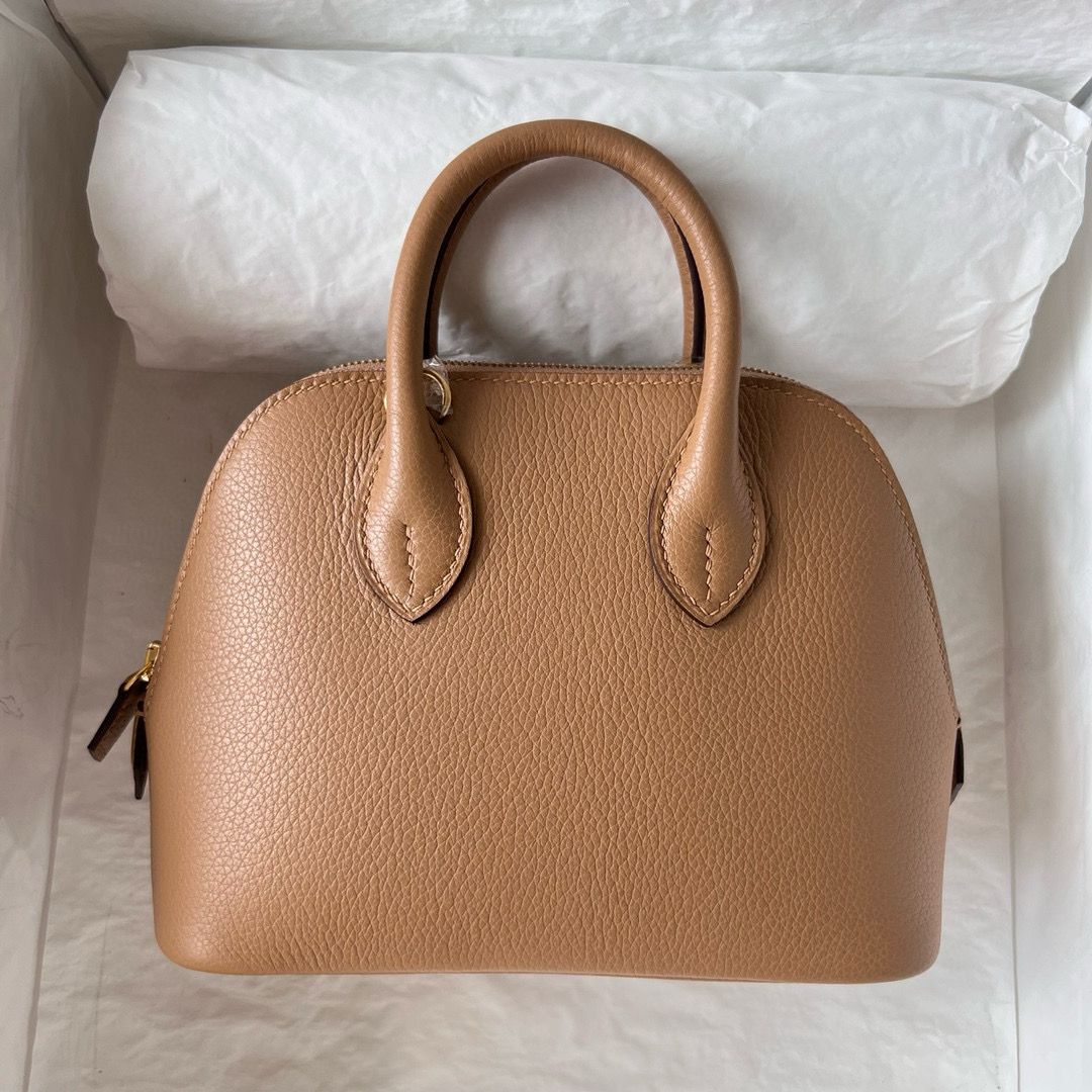 Hermes Bolide 1923 Mini Handmade Bag in Chai Chevre Mysore Goatskin - Image 9