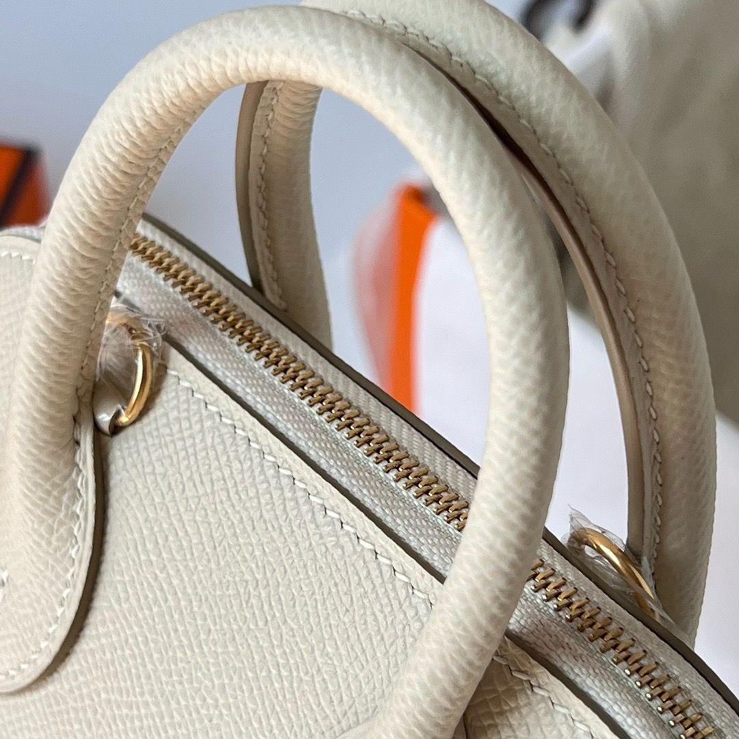 Hermes Bolide 1923 Mini Handmade Bag In Craie Epsom Calfskin - Image 5