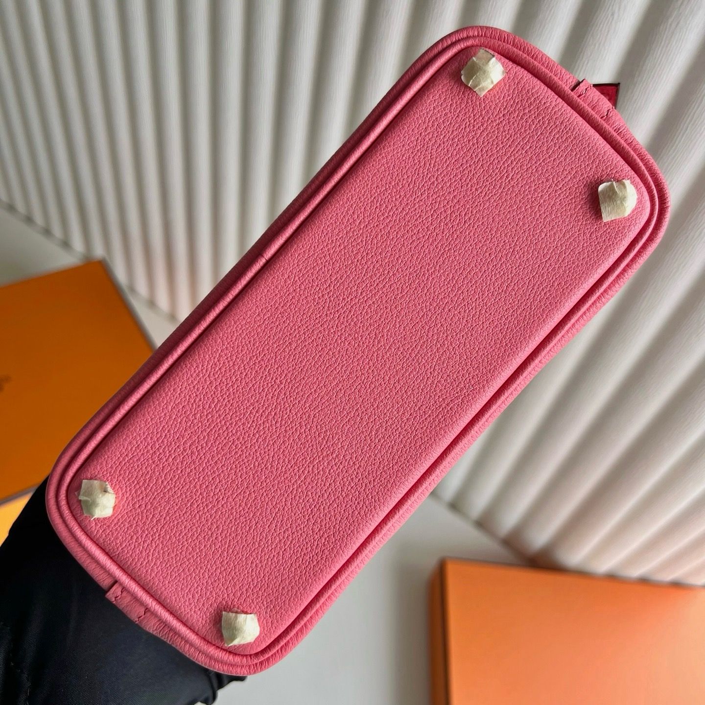 Hermes Bolide 1923 Mini Handmade Bag in Rose Azalee Evercolor Calfskin - Image 10