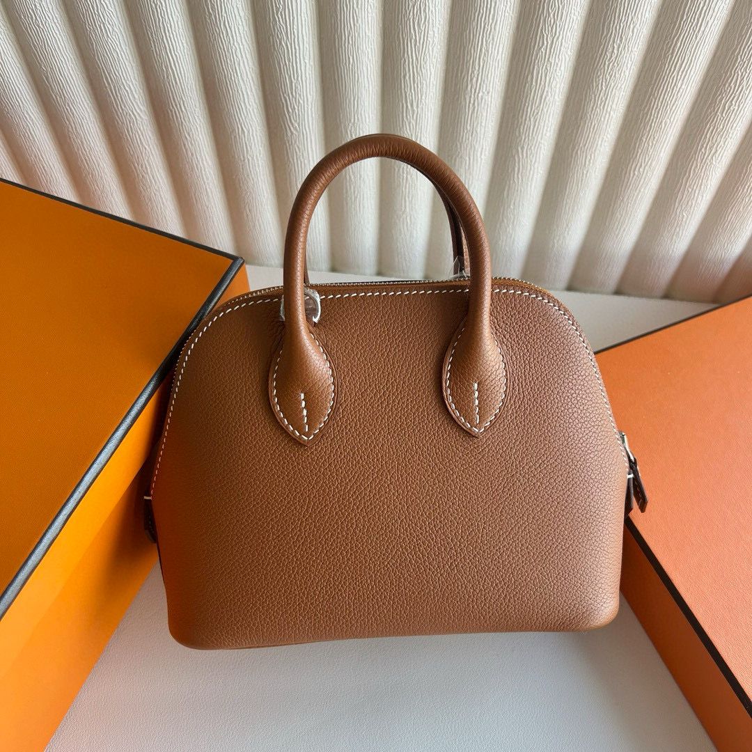 Hermes Bolide 1923 Mini Verso Handmade Bag in Gold Evercolor Calfskin - Image 8