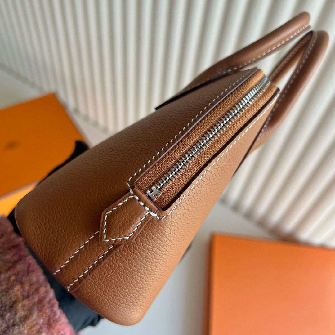 Hermes Bolide 1923 Mini Verso Handmade Bag in Gold Evercolor Calfskin - Image 9