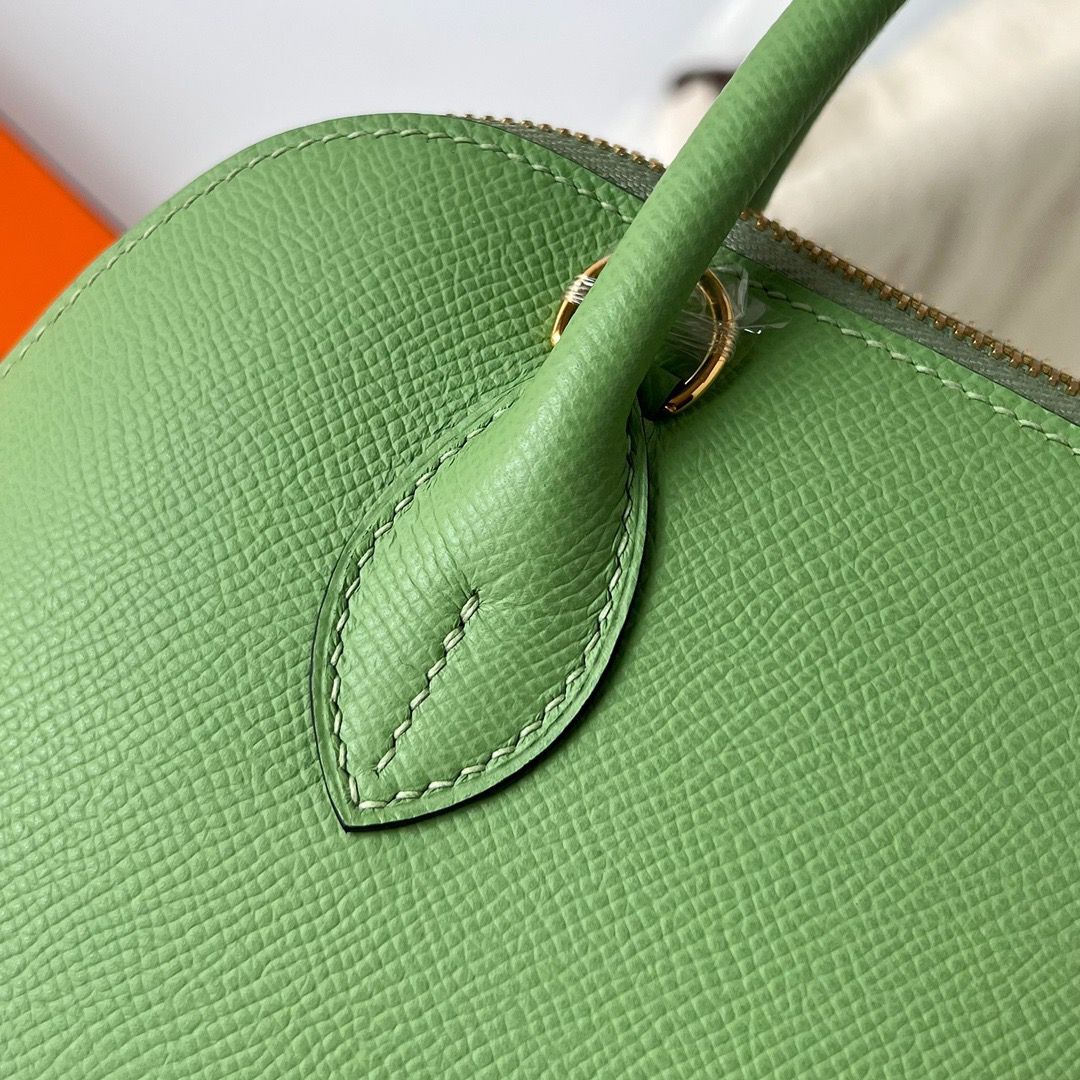 Hermes Bolide 1923 25 Handmade Bag In Vert Criquet Epsom Calfskin - Image 8