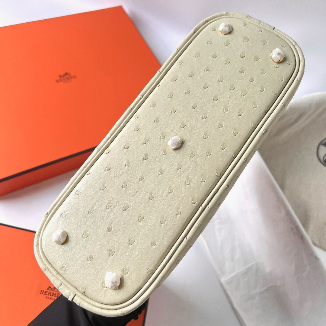 Hermes Bolide 1923 25 Handmade Bag In Parchemin Ostrich Leather - Image 8