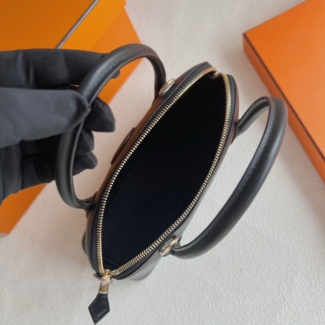 Hermes Bolide 1923 27 Handmade Bag in Black Swift Calfskin - Image 6