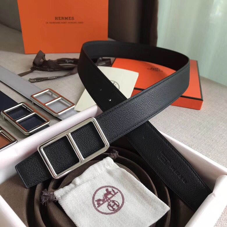 Hermes Officier Belt Buckle & Black 38MM Strap - Image 6