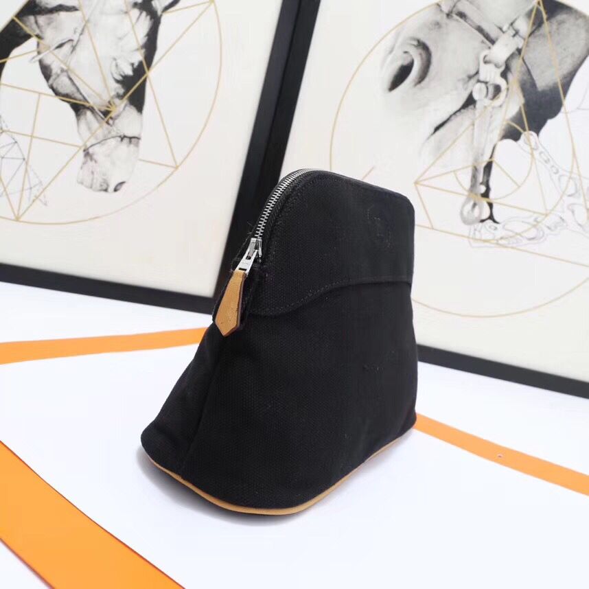 Hermes Medium Bolide Travel Case In Black Cotton - Image 4