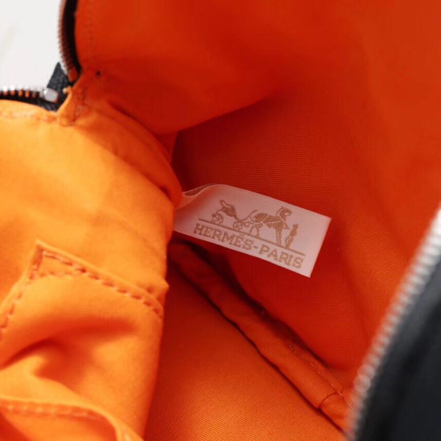 Hermes Medium Bolide Travel Case In Black Cotton - Image 6