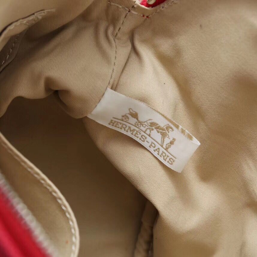 Hermes Medium Bolide Travel Case In Red Cotton - Image 6