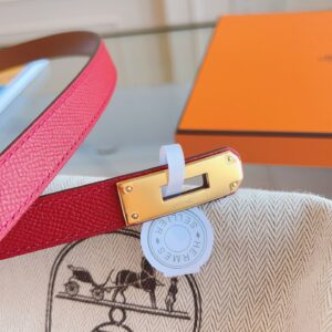 Hermes Kelly 18 Belt in Red Epsom Leather