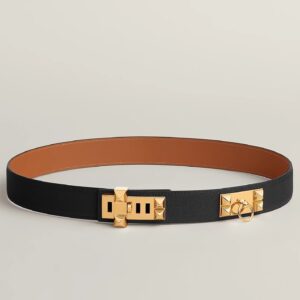 Hermes Collier de Chien 32 Belt in Black Epsom Calfskin