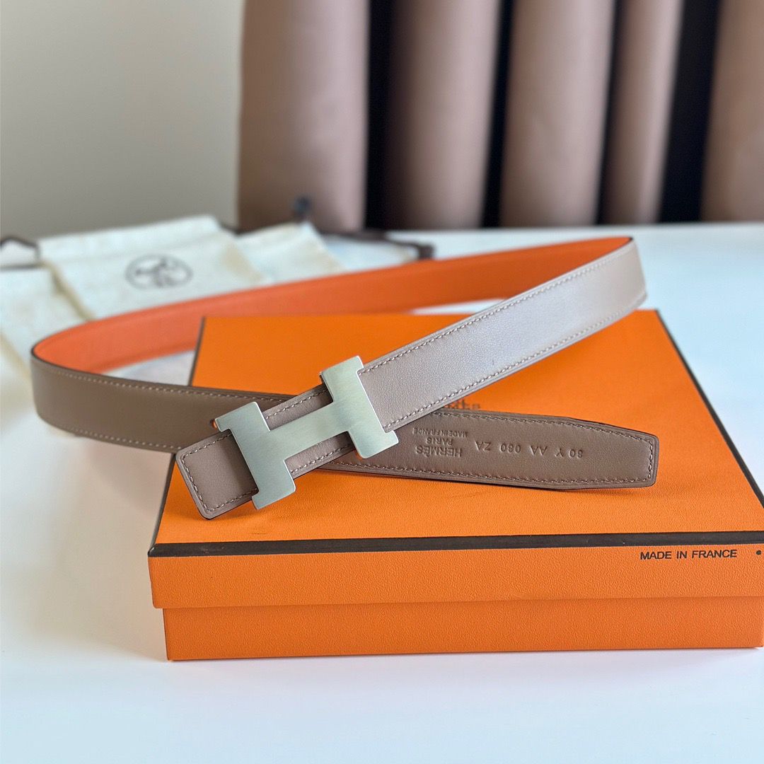 Hermes Mini Constance 24mm Belt in Orange Epsom Leather and Blue Swift Leather - Image 6