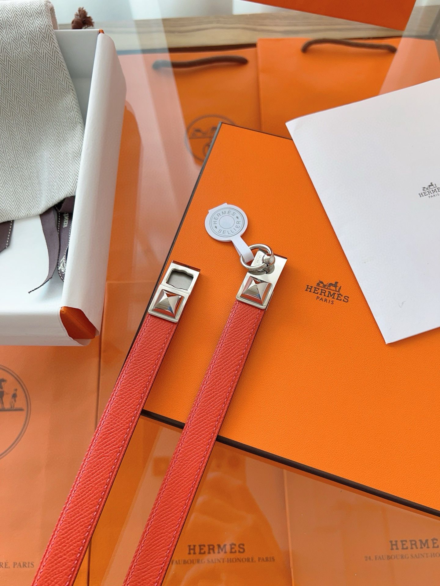 Hermes Rivale 18 Belt in Red Epsom Calfskin - Image 5