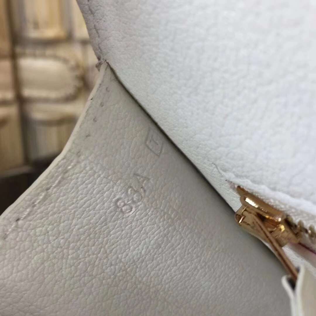 Hermes White Constance MM 24cm Crocodile Bag - Image 8