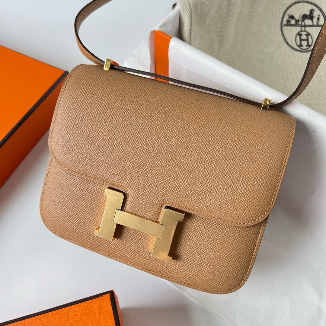Hermes Constance 18 Handmade Bag In Chai Epsom Calfskin - Image 3