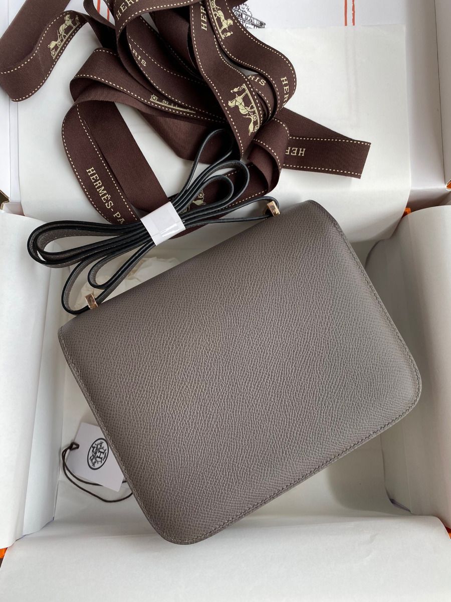 Hermes Constance 18 Handmade Bag In Etain Epsom Calfskin - Image 3