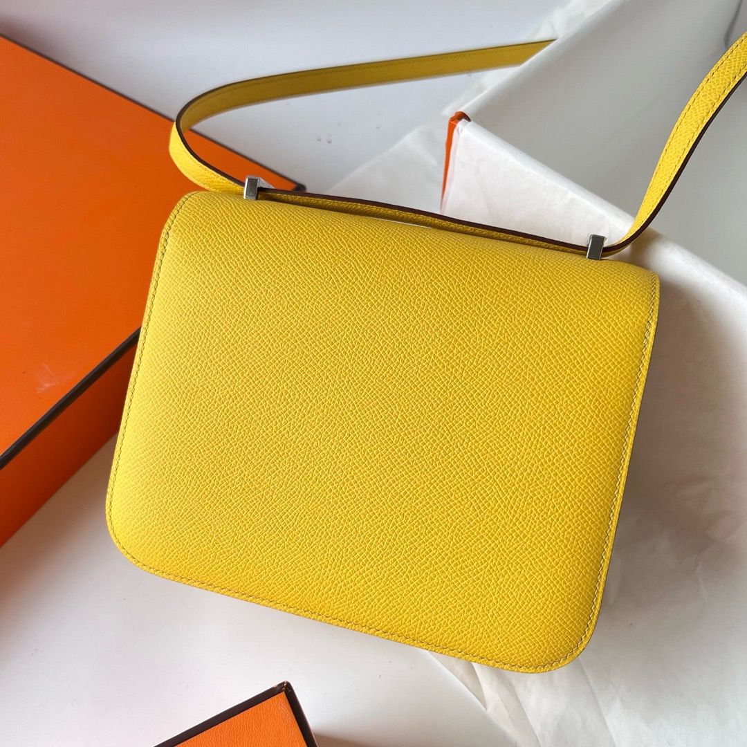 Hermes Constance 18 Handmade Bag In Jaune de Naples Epsom Calfskin - Image 7