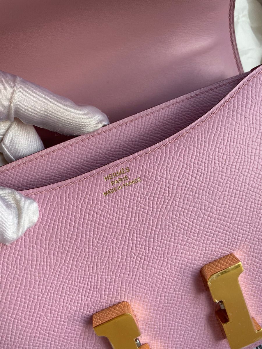 Hermes Constance 18 Handmade Bag In Mauve Sylvestre Epsom Calfskin - Image 8