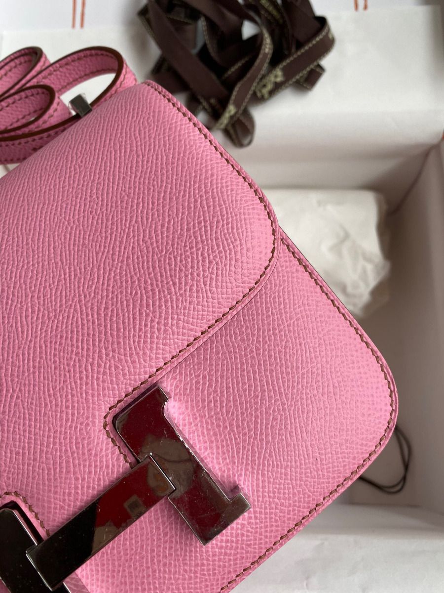Hermes Constance 18 Handmade Bag In Pink Epsom Calfskin - Image 5