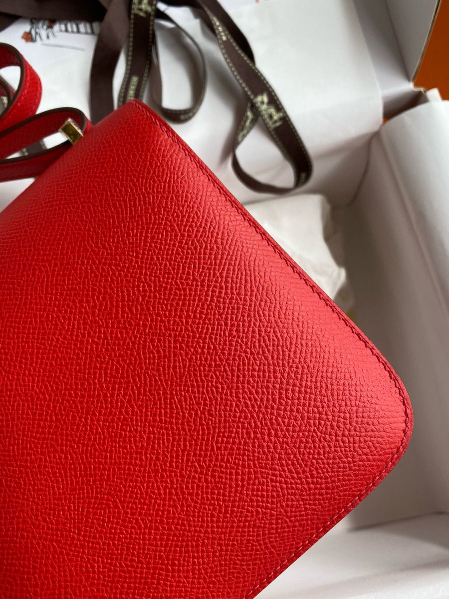 Hermes Constance 18 Handmade Bag In Rouge Coeur Epsom Calfski - Image 6