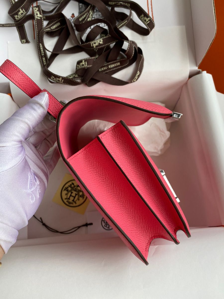 Hermes Constance 18 Handmade Bag In Rose Lipstick Epsom Calfskin - Image 6