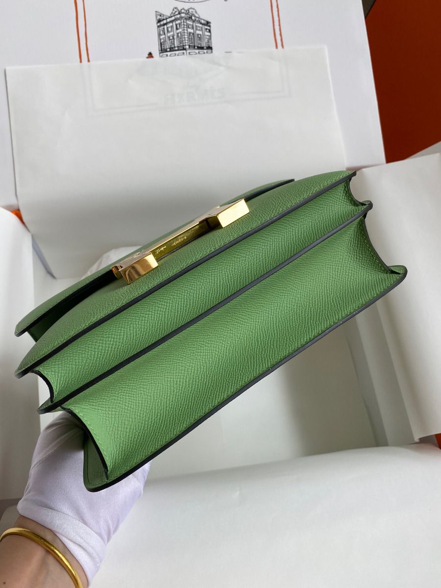 Hermes Constance 18 Handmade Bag In Vert Criquet Epsom Calfskin - Image 7