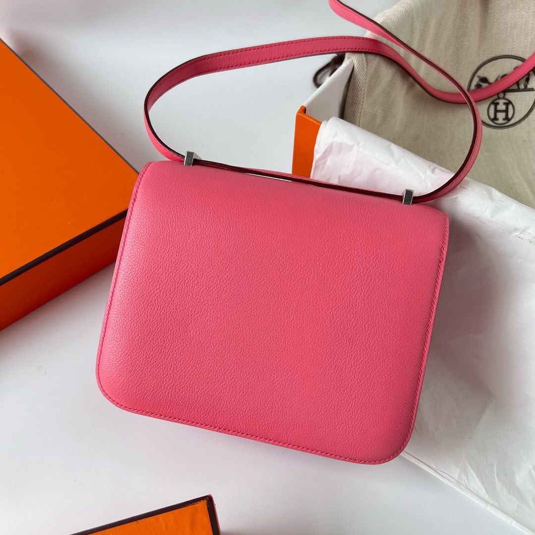 Hermes Constance 18 Handmade Bag In Rose Lipstick Evercolor Calfskin - Image 10