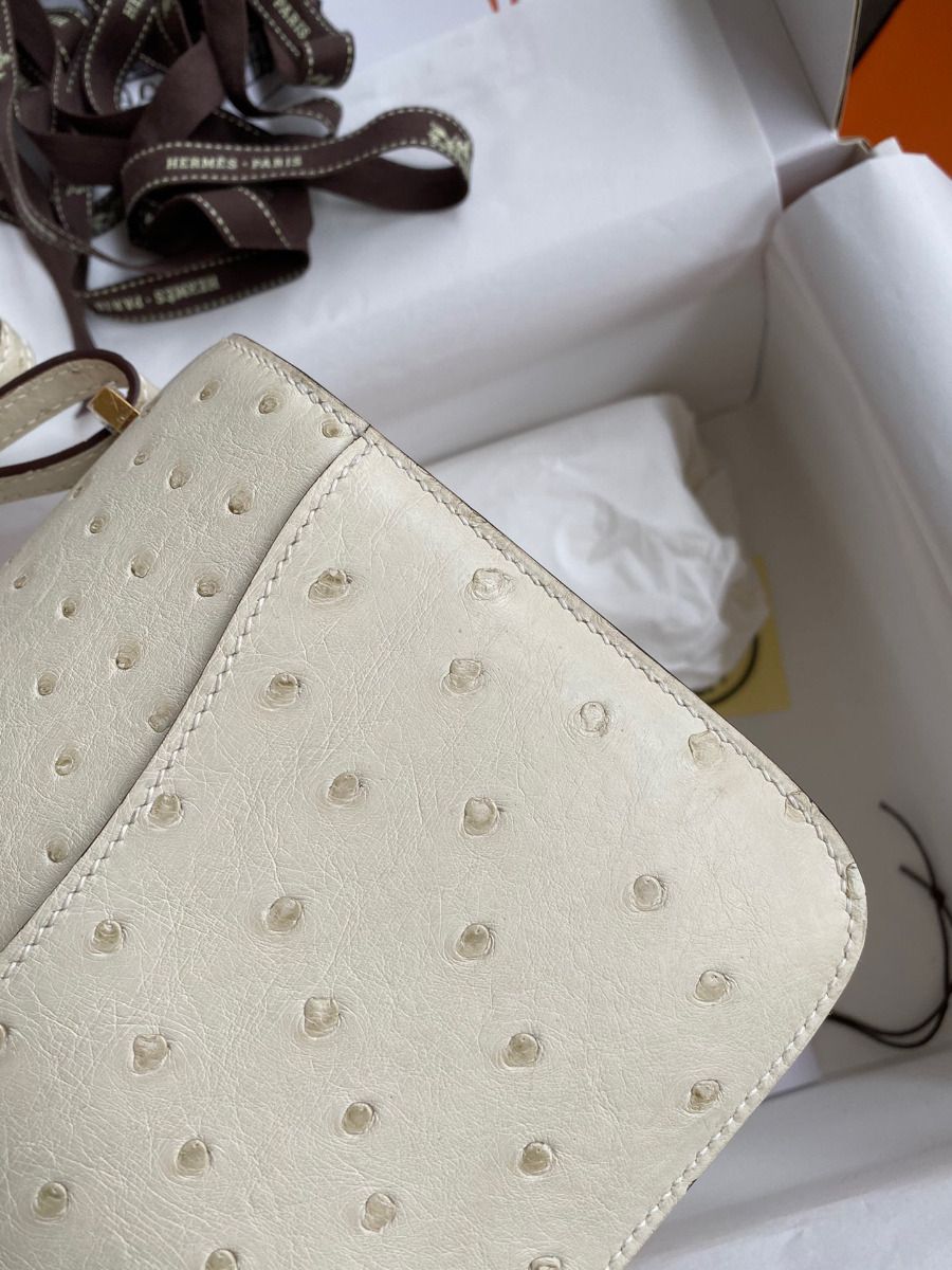 Hermes Constance 18 Handmade Bag In Parchemin Ostrich Leather - Image 5