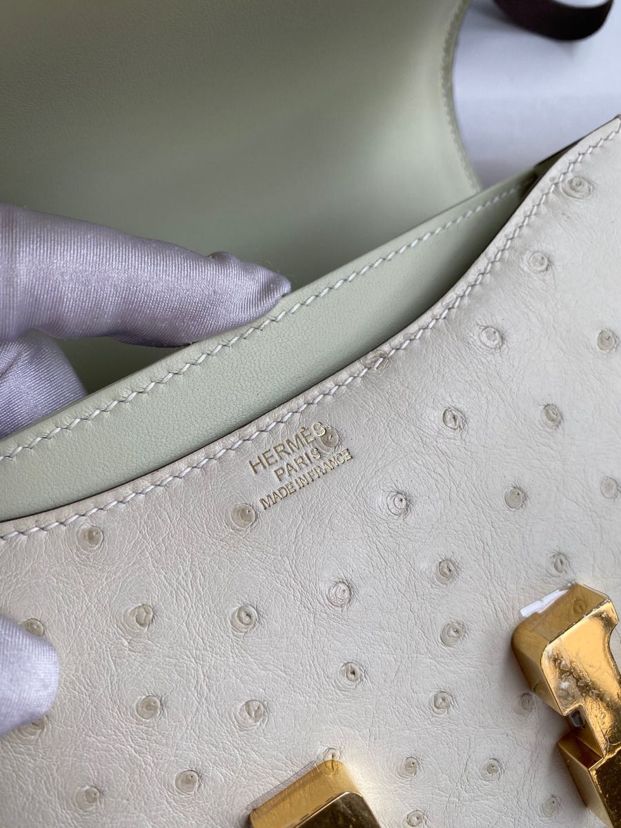 Hermes Constance 18 Handmade Bag In Parchemin Ostrich Leather - Image 7