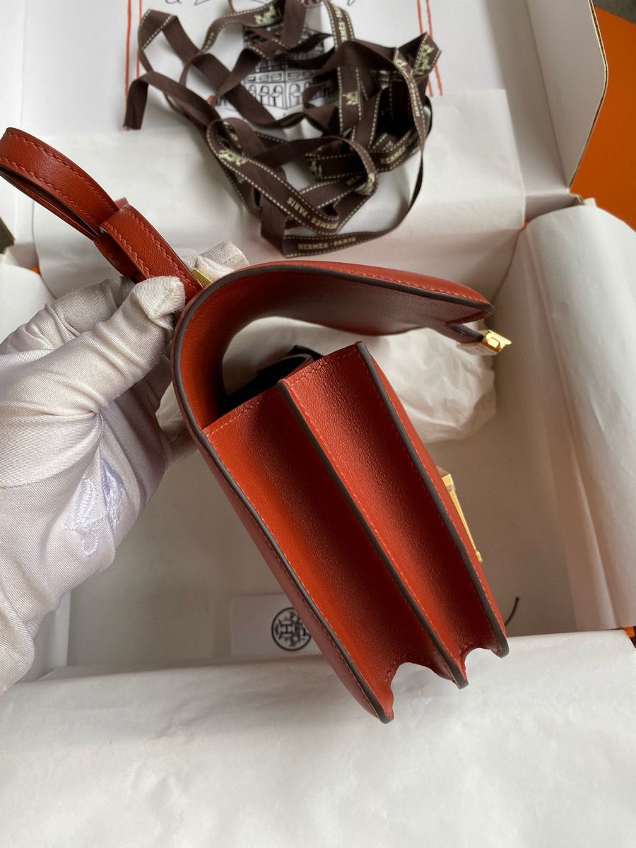 Hermes Constance 18 Handmade Bag In Sienna Swift Calfskin - Image 7