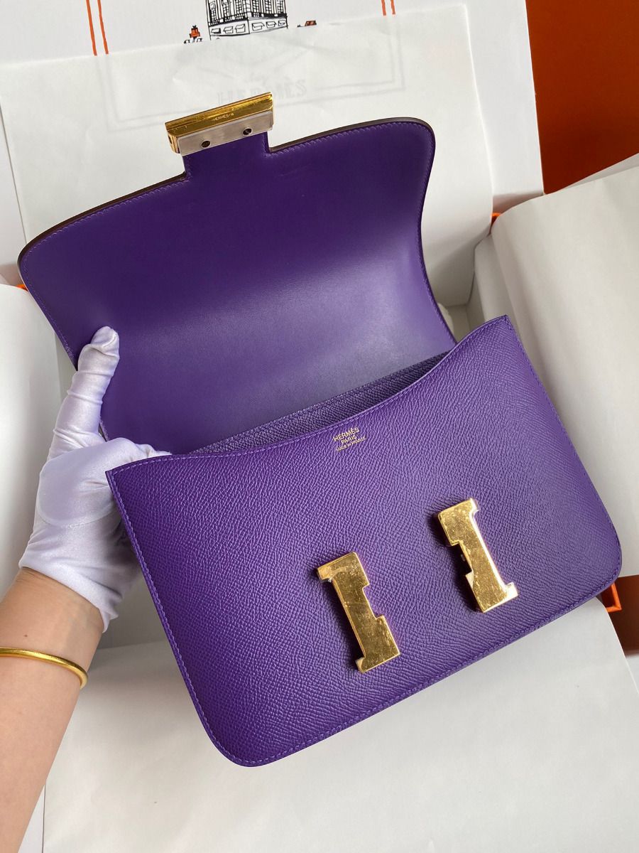 Hermes Constance 24 Handmade Bag In Crocus Epsom Calfskin - Image 8