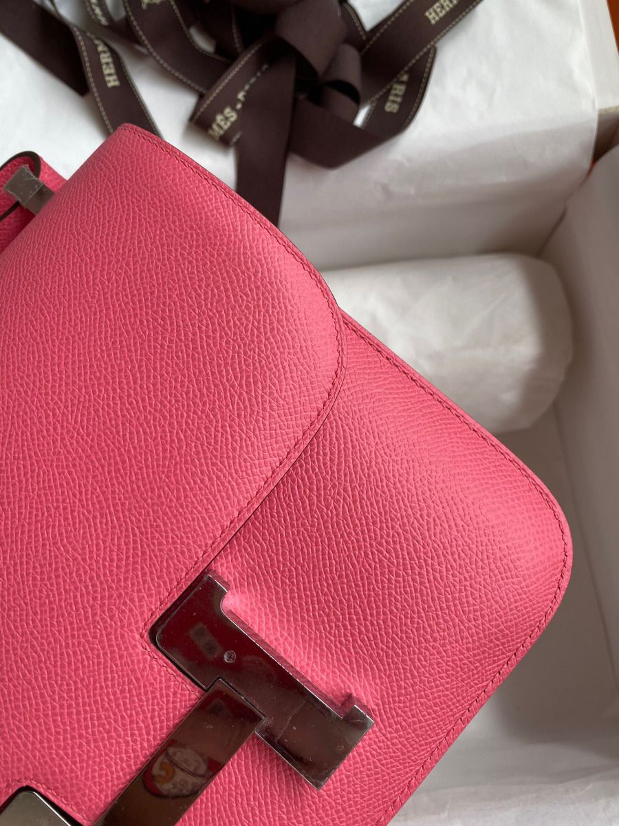 Hermes Constance 24 Handmade Bag In Rose Lipstick Epsom Calfskin - Image 5