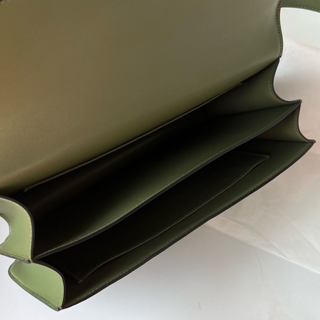 Hermes Constance Elan Handmade Bag In Canopee Evercolor Calfskin - Image 10