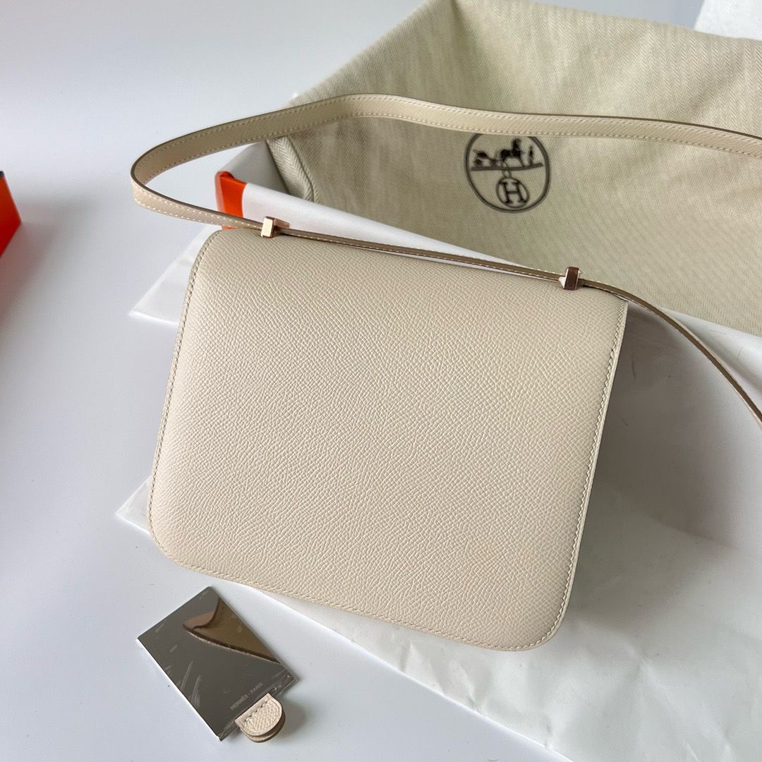 Hermes Constance 1-18 Mirror Bag In Craie Epsom Calfskin - Image 3