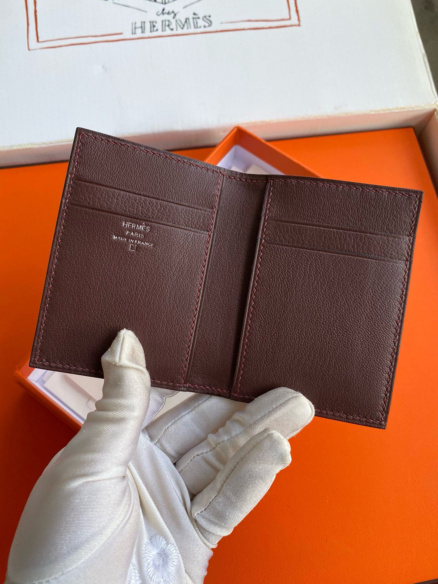 Hermes MC² Euclide Card Holder in Bordeaux Shiny Alligator Leather - Image 3