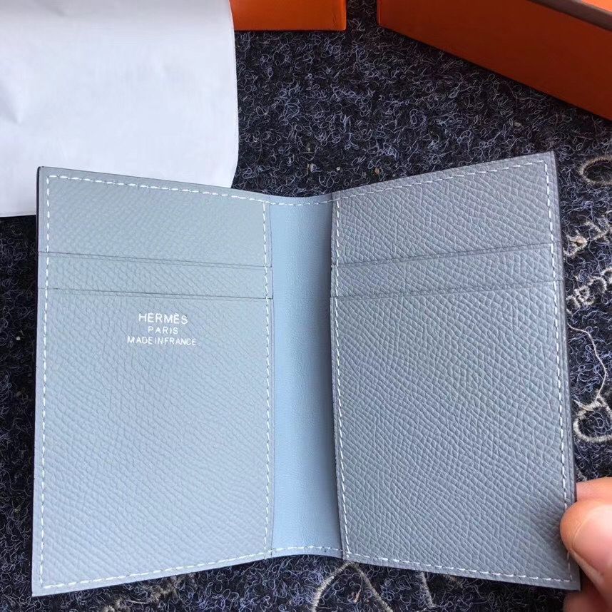 Hermes MC² Euclide Card Holder In Blue Lin Epsom Leather - Image 3