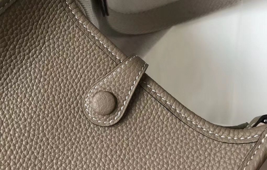 Hermes Evelyne III TPM Bag In Tourterelle Clemence Leather - Image 6
