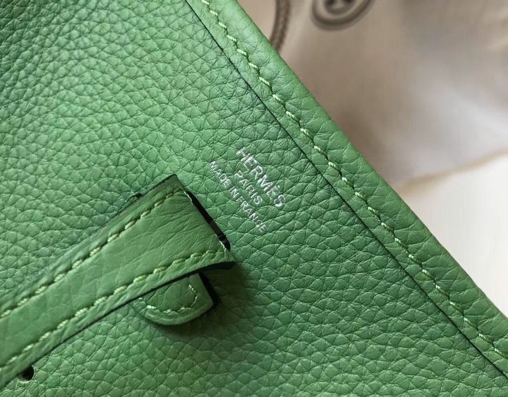 Hermes Evelyne III TPM Bag In Vert Criquet Clemence Leather - Image 5