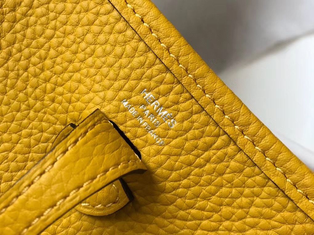 Hermes Evelyne III TPM Bag In Yellow Clemence Leather - Image 6