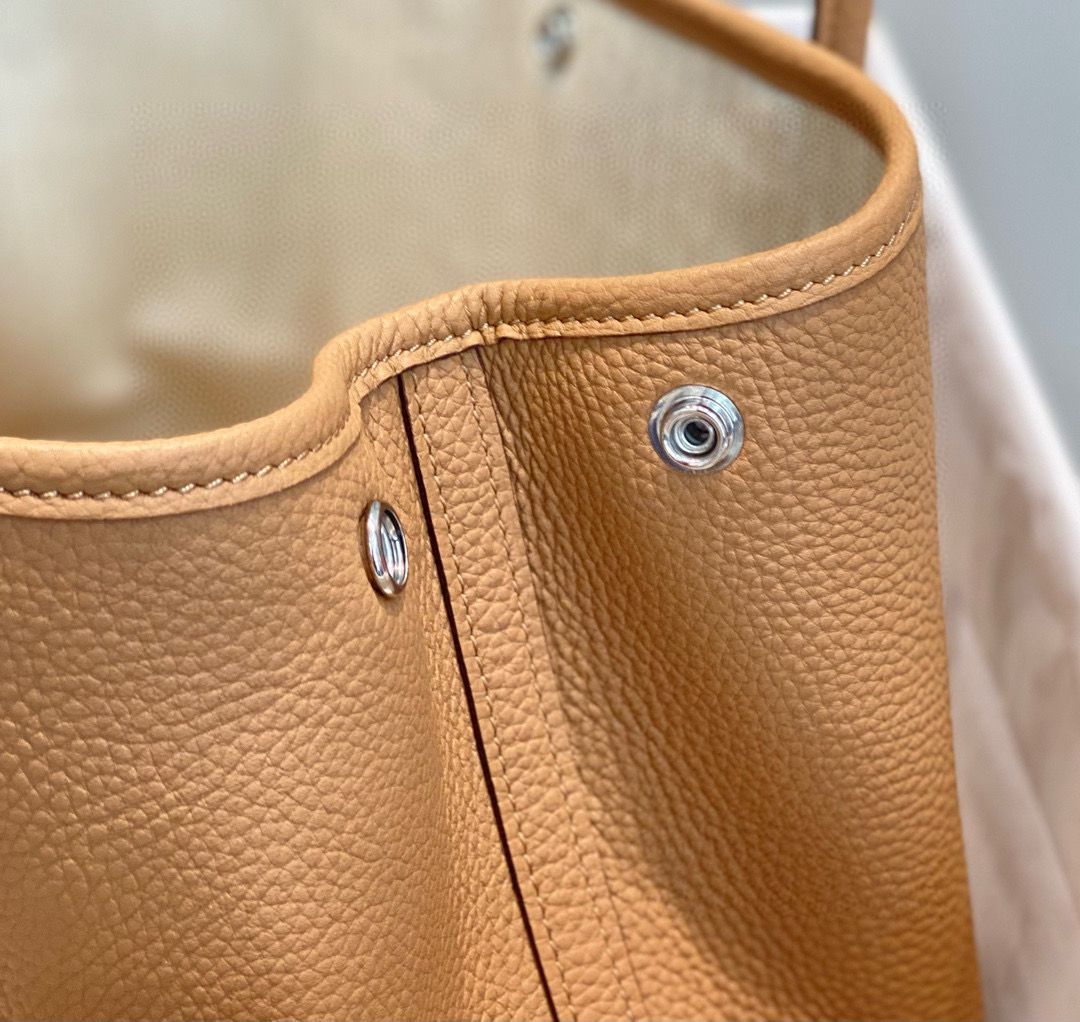 Hermes Garden Party 30 Bag In Chai Taurillon Leather - Image 9