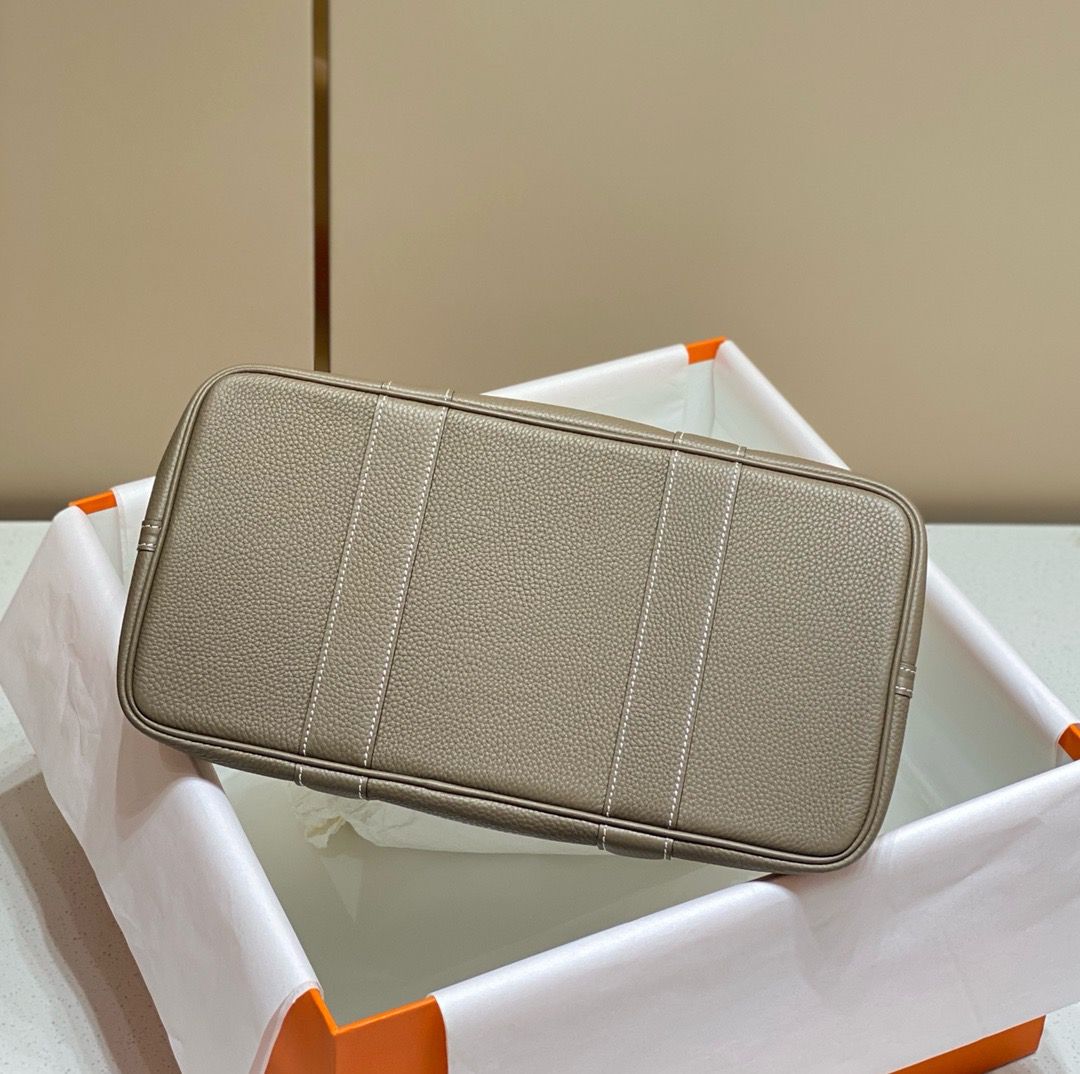 Hermes Garden Party 36cm Bag in Toile and Taupe Leather - Image 5